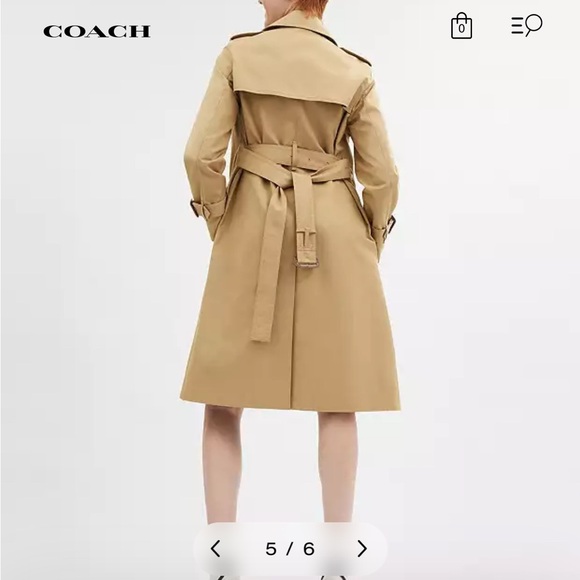NWT Coach Khaki Double-Breasted Trench Coat - Picture 3 of 10